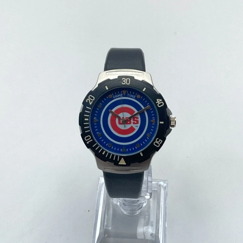Chicago Cubs Men's Watch MLB Game Time 38mm Rotating Bezel New Battery 8.5